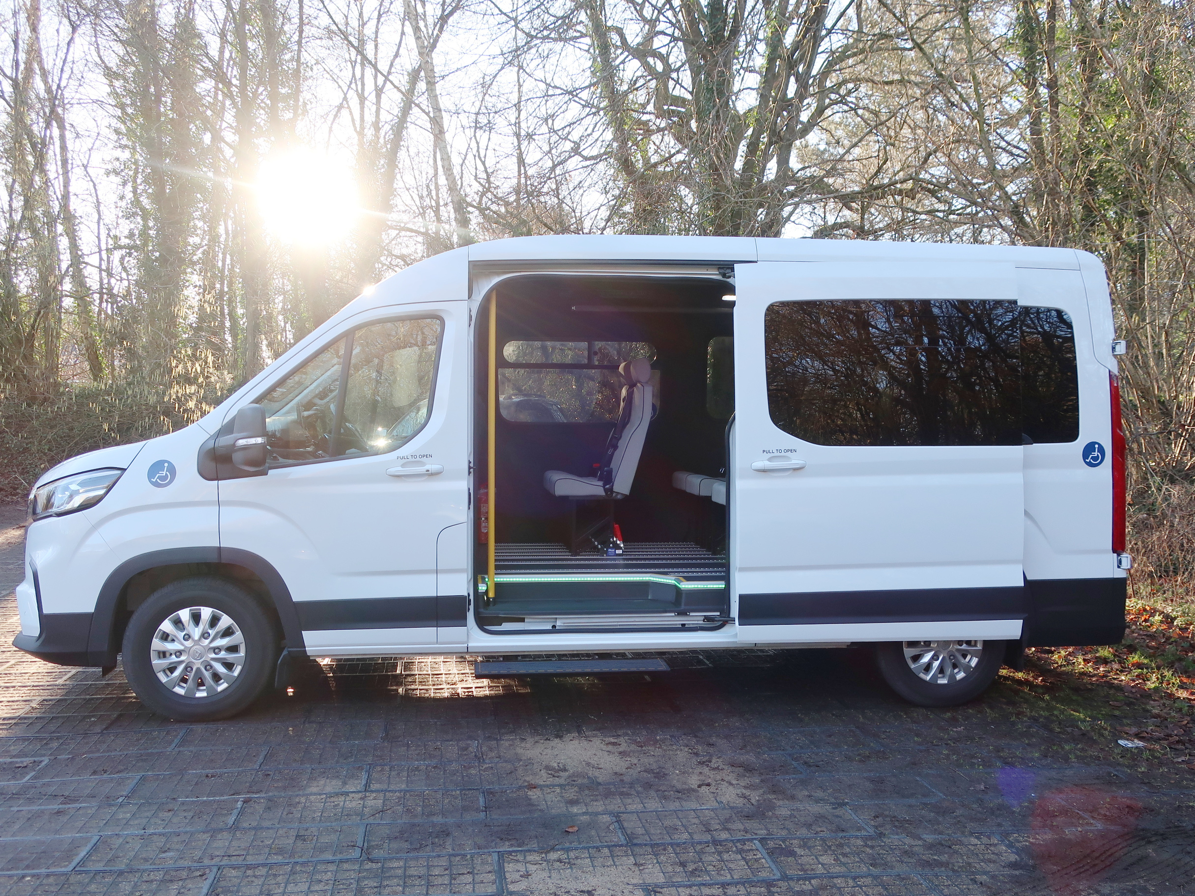 Maxus-eDeliver9-Seat-Minibus-External-Front-Left-Side-Door-Open
